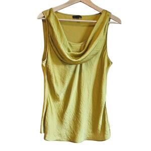 Willi Smith Women's Sleeveless Blouse Cowl Neck Gold Size Large
